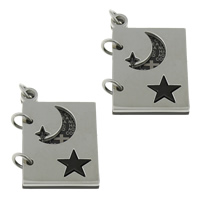 Stainless Steel Pendants, Book, plated, with cross pattern & with letter pattern & two tone Approx 4mm 