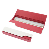 Karton Halskettenkasten, Rechteck, rot, 220x50x33mm, verkauft von PC