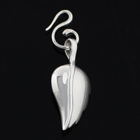 Sterling Silver Hook and Eye Clasp, 925 Sterling Silver, Leaf, plated Approx 1.5mm 