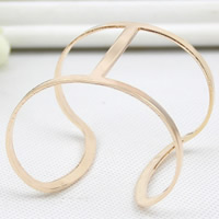 Iron Cuff Bangle, gold color plated, open, 62mm, Inner Approx 47mm Approx 6 Inch 