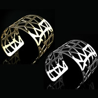 Iron Cuff Bangle, plated, open & hollow 45mm, Inner Approx 48mm Approx 6 Inch 