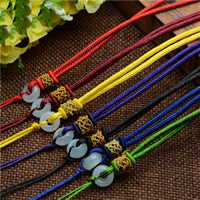 Collar de cuerda de nylon, Nylón, con Vidrio, más colores para la opción, 9x9mm, longitud:aproximado 23.5 Inch, Vendido por Sarta
