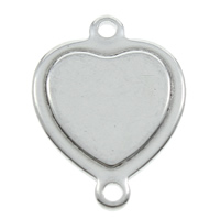 Conector encanto de acero inoxidable, Corazón, 1/1 aro, color original, 15x20x1.5mm, agujero:aproximado 1mm, Vendido por UD