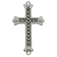 Stainless Steel Connector Setting, Cross, 1/1 loop, original color Approx 1mm, Inner Approx 1mm 
