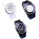 Manschette Armreif Uhr, Zinklegierung, mit Glas, plattiert, keine, frei von Nickel, Blei & Kadmium, 30mm, 10mm, Länge:ca. 6.8 ZollInch, verkauft von PC
