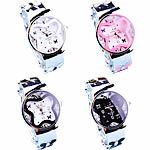 Manschette Armreif Uhr, Zinklegierung, mit Glas, plattiert, Emaille, keine, frei von Nickel, Blei & Kadmium, 38mm, 14mm, Länge:ca. 6.7 ZollInch, verkauft von PC