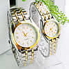 Bracelets de montre pour couple, alliage de zinc, avec verre, Rond, Placage, pour le couple, 25mm, 37mm, 12-18mm Environ 7.8 pouce, Environ 8.6 pouce, Vendu par paire