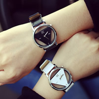 Unisex Wrist Watch, Zinc Alloy, with PU Leather, Chinese movement, plated, adjustable 40mm, 20mm Approx 9 Inch 