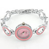 Fashion Watch Bracelet, Zinc Alloy, with Glass, platinum color plated, enamel, 23.5mm, 16mm .5 Inch 