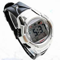 Dive Watch, Zinc Alloy, with Glass & Silicone & Plastic, platinum color plated, black, 40mm, 20mm Approx 9 Inch 