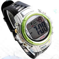 Dive Watch, Zinc Alloy, with Glass & Silicone & Plastic, plated, black, 40mm, 20mm Approx 9 Inch 