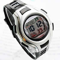 Dive Watch, Zinc Alloy, with Glass & Silicone & Plastic, platinum color plated, 40mm, 20mm Approx 9 Inch 