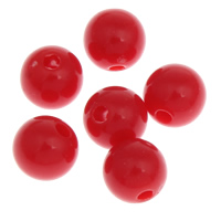 Perles acryliques nature, Acrylique, Rond, normes différentes pour le choix & couleur solide, rouge Environ 1mm, Vendu par sac
