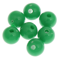 Solide Acryl Perlen, rund, verschiedene Größen vorhanden & Volltonfarbe, grün, Bohrung:ca. 1mm, verkauft von Tasche