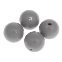 Solide Acryl Perlen, rund, verschiedene Größen vorhanden & Volltonfarbe, grau, Bohrung:ca. 1mm, verkauft von Tasche