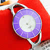 Manschette Armreif Uhr, Zinklegierung, mit Glas, Platinfarbe platiniert, für Frau & mit Strass, 33mm, 14mm, 55mm, verkauft von PC