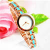 Fashion Watch Bracelet, Zinc Alloy, with Glass, plated, for woman & enamel, turquoise blue, 25mm, 10mm Approx 7.88 Inch 