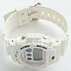 Montre-bracelet unisexe, silicone, avec alliage de zinc, Placage de couleur platine, imperméable, blanc pouce, Vendu par PC