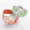 Pulseras de reloj de niños, aleación de zinc, con Cuero de PU & Vidrio, chapado en color de platina, más colores para la opción, 45mm, longitud:9.5 Inch, Vendido por UD