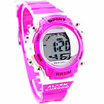 Dive Watch, Zinc Alloy, with Silicone, platinum color plated, LED, purple, cadmium free, 30mm, 18mm Approx 9 Inch 
