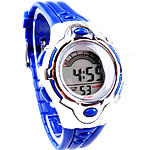 Dive Watch, Zinc Alloy, with Silicone, platinum color plated, LED, blue, cadmium free, 32mm, 20mm approx 9 Inch 