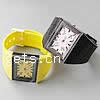 bracelets de montre pour enfants, alliage de zinc, avec verre & silicone, Placage, imperméable, plus de couleurs à choisir pouce, Vendu par brin