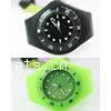 Unisexe Armbanduhr, Kunststoff, mit Glas & Silikon, Messing Dornschließe, Platinfarbe platiniert, keine, 40mm, 22mm, Länge:10 ZollInch, verkauft von PC
