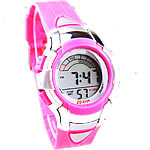 Dive Watch, Zinc Alloy, with Silicone, platinum color plated, LED, pink, cadmium free, 32mm, 18mm Approx 9 Inch 