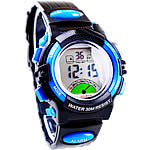 Dive Watch, Zinc Alloy, with Silicone, platinum color plated, LED, cadmium free, 30mm, 20mm approx 9 Inch 