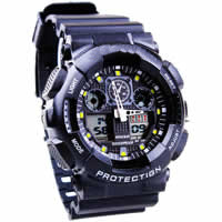 Unisexe Armbanduhr, Silikon, Zinklegierung Verschluss, wasserdicht, schwarz, 35mm, 22mm, Länge:ca. 9.4 ZollInch, verkauft von PC