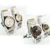 カップル向けの腕時計ブレスレット, 亜鉛合金, とともに ガラス, メッキ, カップル用 & ライン石のある, 無色, 25mm, 38mm, 12-18mm, 長さ:約 7.5 インチ, 約 8.2 インチ, 売り手 ペア