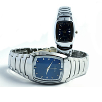 カップル向けの腕時計ブレスレット, 亜鉛合金, プラチナカラーメッキ, カップル用  長さ:約 8 インチ, 2パソコン/ペア, 売り手 ペア