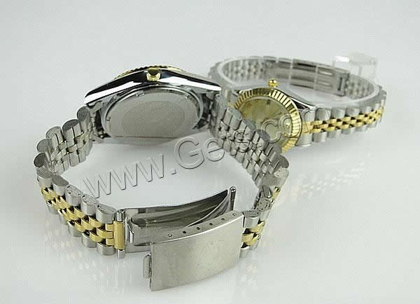 Bracelets de montre pour couple, alliage de zinc, avec verre & acier inoxydable, Placage, mouvement japonais & styles différents pour le choix & avec strass, plus de couleurs à choisir, Vendu par PC