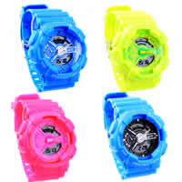 Fashion Children Watch, Silicone, zinc alloy clasp, waterproof 35mm, 22mm Approx 9.4 Inch 