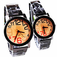 カップル向けの腕時計ブレスレット, 亜鉛合金, とともに ガラス, 鉛メッキ, カップル用, カドミウムフリー, 35mm, 40mm, 15-20mm, 長さ:約 8 インチ, 約  9 インチ, 売り手 ペア