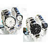 カップル向けの腕時計ブレスレット, 亜鉛合金, とともに ガラス, プラチナカラーメッキ, カップル用 & ライン石のある, 無色, 25mm, 38mm, 12-18mm, 長さ:約 7.5 インチ, 約 8.2 インチ, 売り手 ペア