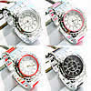 Manschette Armreif Uhr, Zinklegierung, mit Glas, Platinfarbe platiniert, für Frau & Emaille, keine, 37mm, 15mm, verkauft von PC