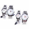 カップル向けの腕時計ブレスレット, 亜鉛合金, とともに ガラス, プラチナカラーメッキ, カップル用 & ライン石のある, 無色, 26mm, 39mm, 13-21mm, 長さ:約 8.2 インチ, 約 8.6 インチ, 売り手 ペア