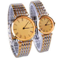 カップル向けの腕時計ブレスレット, 亜鉛合金, とともに ガラス, メッキ, カップル用, 25mm, 33mm, 13-18mm, 長さ:約 7.8 インチ, 約 8.2 インチ, 売り手 ペア
