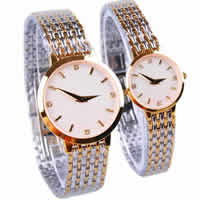 カップル向けの腕時計ブレスレット, 亜鉛合金, とともに ガラス, メッキ, カップル用 & ライン石のある, 25mm, 33mm, 13-18mm, 長さ:約 7.8 インチ, 約 8.2 インチ, 売り手 ペア