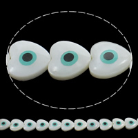 Natural White Shell Beads, Heart, Islamic jewelry & evil eye pattern & enamel Approx 0.5mm Approx 14.5 Inch, Approx 