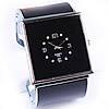 Manschette Armreif Uhr, Zinklegierung, mit Glas, Platinfarbe platiniert, offen & für Frau & Emaille & mit Strass, keine, 35x35mm, 32mm, Länge:ca. 6.8 ZollInch, verkauft von PC