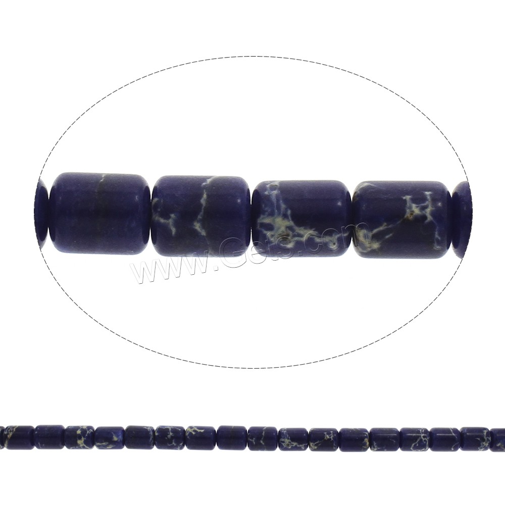 Mosaik Türkis Perlen, Zylinder, verschiedene Größen vorhanden, keine, Bohrung:ca. 1mm, Länge:ca. 15.5 ZollInch, verkauft von Strang