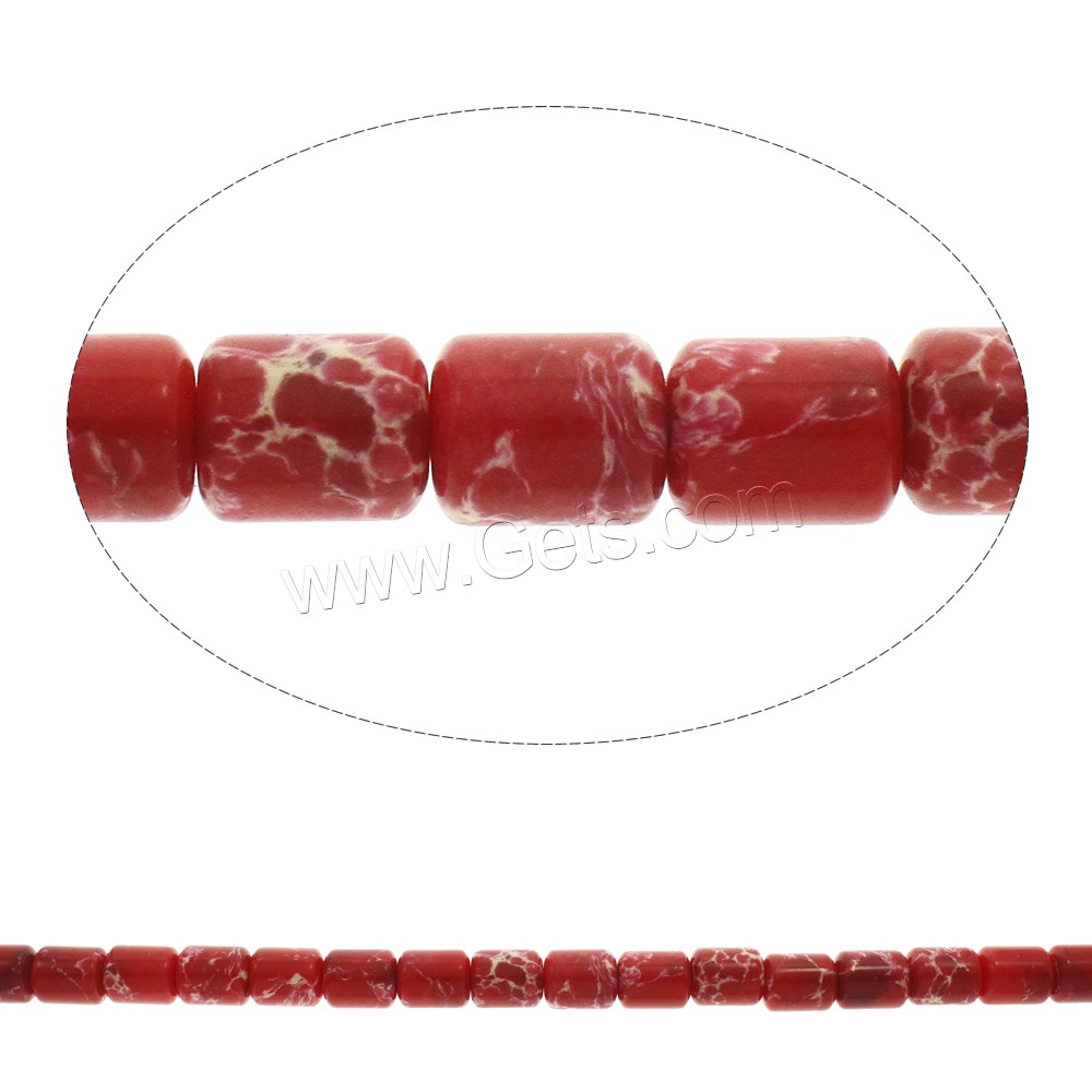 Mosaik Türkis Perlen, Zylinder, verschiedene Größen vorhanden, keine, Bohrung:ca. 1mm, Länge:ca. 15 ZollInch, verkauft von Strang