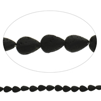 Natürliche Lava Perlen, Tropfen, 10x13x5mm, Bohrung:ca. 1mm, Länge:ca. 13.5 ZollInch, ca. 28PCs/Strang, verkauft von Strang