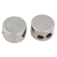 Stainless Steel Beads, Flat Round, double-hole, original color Approx 2mm 