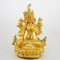 Decoración de Budismo, metal, Guanyin, chapado en color dorado, La joyería budista & mate, 85mm, Vendido por UD