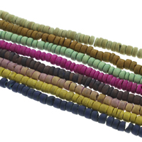 Kokos Perlen, Kokosrinde, keine, 2x5mm-5x5mm, Bohrung:ca. 0.5mm, Länge:ca. 15 ZollInch, ca. 135PCs/Strang, verkauft von Strang