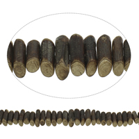 Original Holz Perlen, originale Farbe, 22x7mm-30x9mm, Bohrung:ca. 0.5mm, Länge:ca. 15.5 ZollInch, ca. 46PCs/Strang, verkauft von Strang