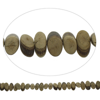 Original Holz Perlen, originale Farbe, 14x8x3mm-18x10x4mm, Bohrung:ca. 0.5mm, Länge:ca. 15 ZollInch, ca. 46PCs/Strang, verkauft von Strang
